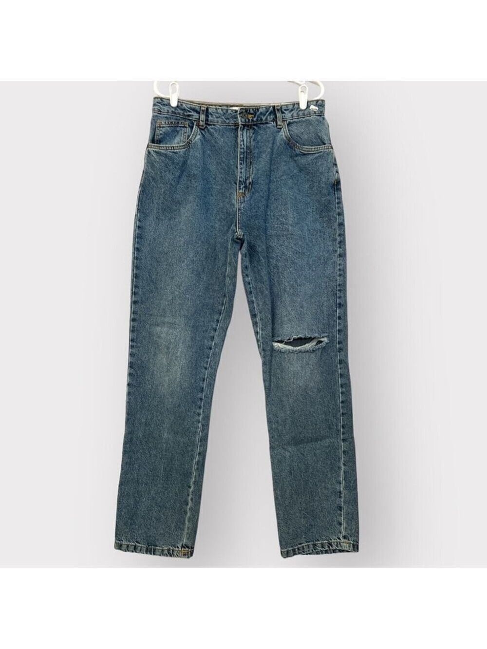 Cotton:On NEW Distressed Acid Wash High Rise Denim Pants Womens 10 Blue Jeans